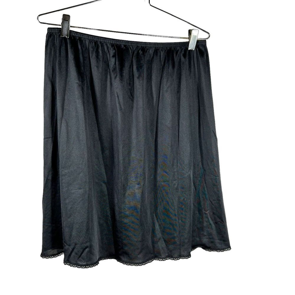 VINTAGE 90s VASSARETTE SILKY NYLON & LACE HALF SLIP‎ SKIRT sz XL